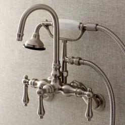 Kingston Brass AE301TX-P Aqua Vintage Wall Mount Clawfoot Tub Faucets