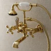 Kingston Brass AE557TX-P Aqua Vintage 7-Inch Wall Mount Tub Faucet with Hand Shower