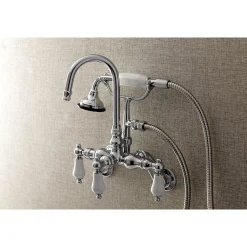 Kingston Brass AE305TX-P Aqua Vintage Wall Mount Clawfoot Tub Faucets
