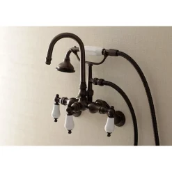 Kingston Brass AE305TX-P Aqua Vintage Wall Mount Clawfoot Tub Faucets