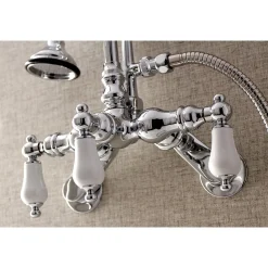 Kingston Brass AE305TX-P Aqua Vintage Wall Mount Clawfoot Tub Faucets