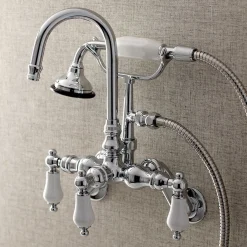 Kingston Brass AE305TX-P Aqua Vintage Wall Mount Clawfoot Tub Faucets