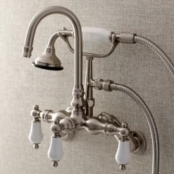 Kingston Brass AE305TX-P Aqua Vintage Wall Mount Clawfoot Tub Faucets