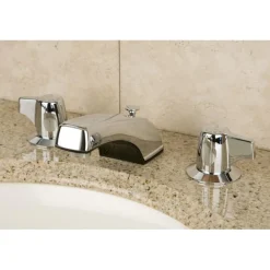 Kingston Brass Americana Two Handle 8" to 16" Widespread Polished Chrome Lavatory Faucet with Retail Pop-up