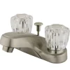 Kingston Brass Americana Two Handle 4" Centerset Lavatory Faucet in Satin Nickel with Retail Pop-up