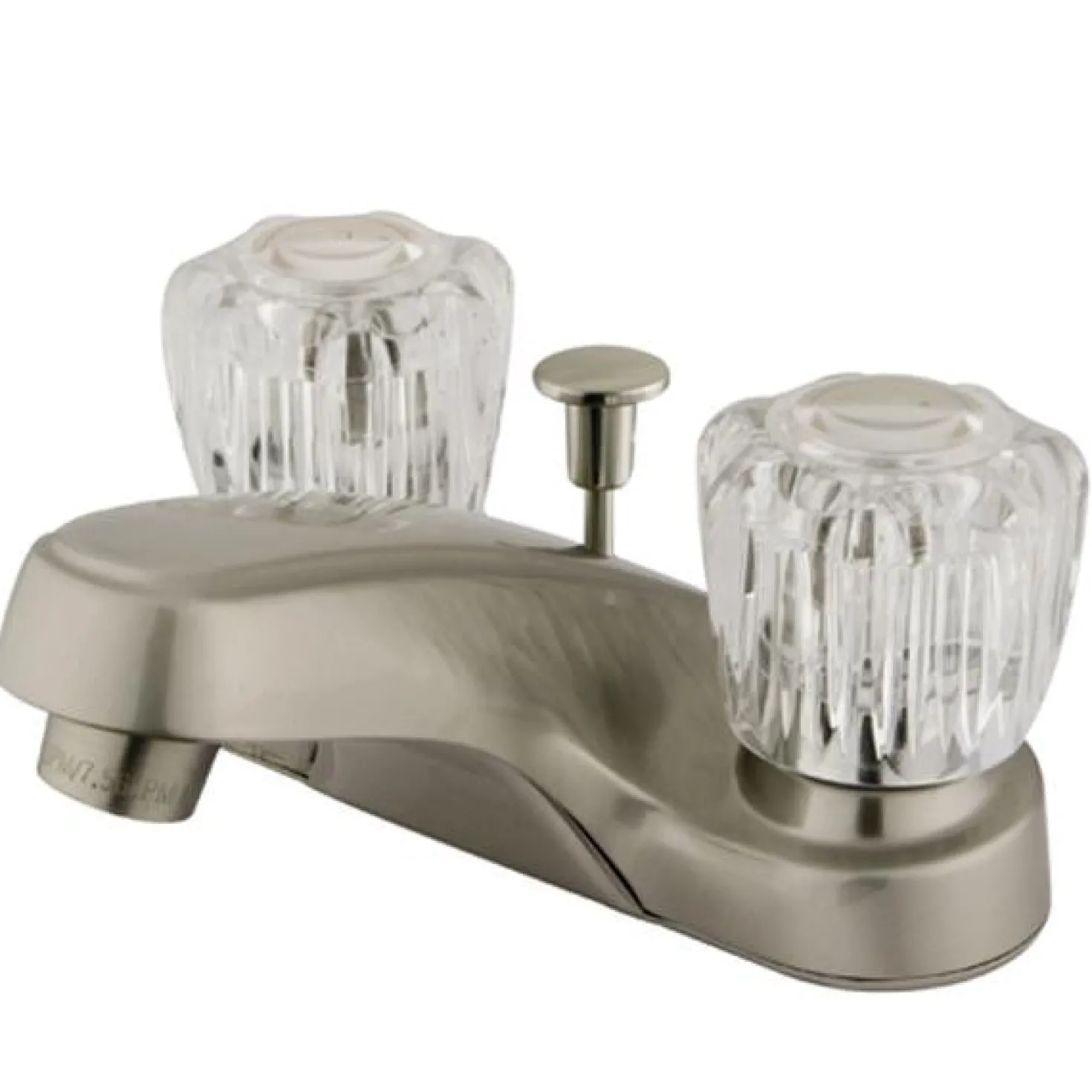 Kingston Brass Americana Two Handle 4" Centerset Lavatory Faucet in Satin Nickel with Retail Pop-up