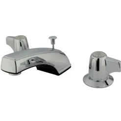 Kingston Brass Americana Two Handle 8" to 16" Widespread Polished Chrome Lavatory Faucet with Brass Pop-up