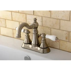 Kingston Brass American Patriot Two Handle 4" Centerset Lavatory Faucet with Retail Pop-up
