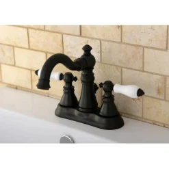 Kingston Brass American Patriot Two Handle 4" Centerset Lavatory Faucet with Retail Pop-up