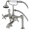 Kingston Brass Aqua Eden AE103T8BX English Country Deck Mount Clawfoot Tub Faucet in Satin Nickel