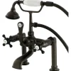 Kingston Brass Aqua Eden AE103T5BX English Country Deck Mount Clawfoot Tub Faucet in Oil Rubbed Bronze