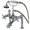 Kingston Brass Aqua Eden AE104T1BX English Country Deck Mount Clawfoot Tub Faucet in Polished Chrome