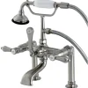 Kingston Brass Aqua Eden AE103T8BAL Bel Air Deck Mount Clawfoot Tub Faucet in Satin Nickel