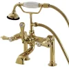 Kingston Brass Aqua Eden AE103T2BAL Bel Air Deck Mount Clawfoot Tub Faucet in Polished Brass