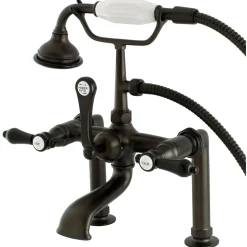 Kingston Brass Aqua Eden AE103T5BAL Bel Air Deck Mount Clawfoot Tub Faucet in Oil Rubbed Bronze