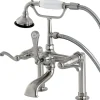 Kingston Brass Aqua Eden AE103T8FL Royale Deck Mount Clawfoot Tub Faucet in Satin Nickel