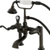 Kingston Brass Aqua Eden AE103T5FL Royale Deck Mount Clawfoot Tub Faucet in Oil Rubbed Bronze