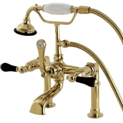 Kingston Brass Aqua Eden AE103T2PKL Duchess Deck Mount Clawfoot Tub Faucet in Polished Brass