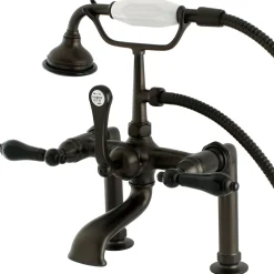 Kingston Brass Aqua Eden AE103T5PKL Duchess Deck Mount Clawfoot Tub Faucet in Oil Rubbed Bronze