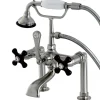 Kingston Brass Aqua Eden AE103T8PKX Duchess Deck Mount Clawfoot Tub Faucet in Satin Nickel
