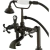 Kingston Brass Aqua Eden AE103T5TX French Country Deck Mount Clawfoot Tub Faucet in Oil Rubbed Bronze