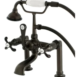 Kingston Brass Aqua Eden AE103T5TX French Country Deck Mount Clawfoot Tub Faucet in Oil Rubbed Bronze