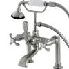 Kingston Brass Aqua Eden AE103T8TX French Country Deck Mount Clawfoot Tub Faucet in Satin Nickel