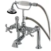 Kingston Brass Aqua Eden AE104T1TX French Country Deck Mount Clawfoot Tub Faucet in Polished Chrome