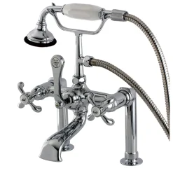 Kingston Brass Aqua Eden AE104T1TX French Country Deck Mount Clawfoot Tub Faucet in Polished Chrome