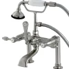 Kingston Brass Aqua Eden AE103T8TAL Tudor Deck Mount Clawfoot Tub Faucet in Satin Nickel