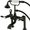Kingston Brass Aqua Eden AE103T5TAL Tudor Deck Mount Clawfoot Tub Faucet in Oil Rubbed Bronze