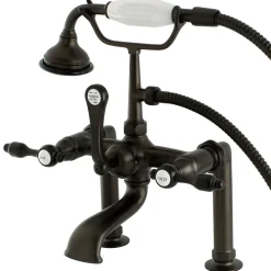 Kingston Brass Aqua Eden AE103T5TAL Tudor Deck Mount Clawfoot Tub Faucet in Oil Rubbed Bronze