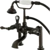 Kingston Brass Aqua Eden AE103T5 Vintage Deck Mount Clawfoot Tub Faucet in Oil Rubbed Bronze