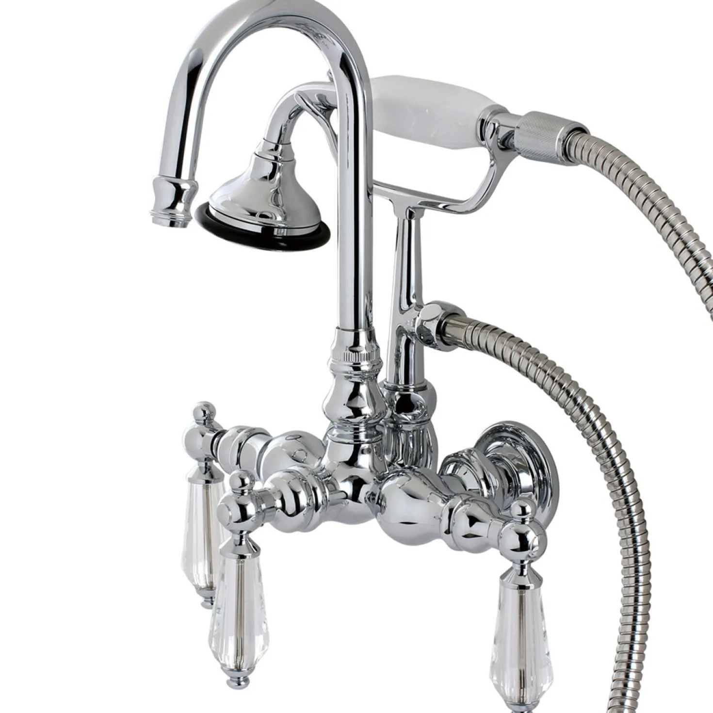Kingston Brass Aqua Eden AE8T1WLL Wilshire Wall Mount Clawfoot Tub Faucet in Polished Chrome