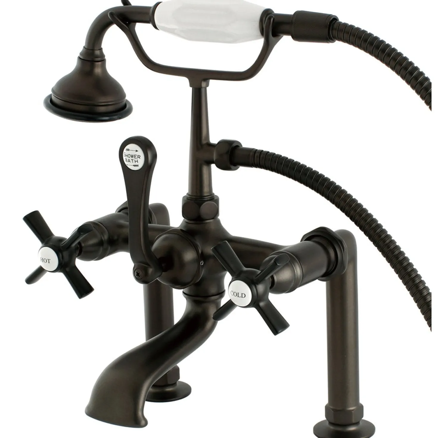 Kingston Brass Aqua Eden Millennium Deck Mount Clawfoot Tub Faucet