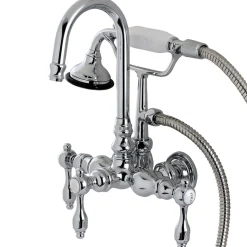 Kingston Brass Aqua Eden Tudor Wall Mount Clawfoot Tub Faucet