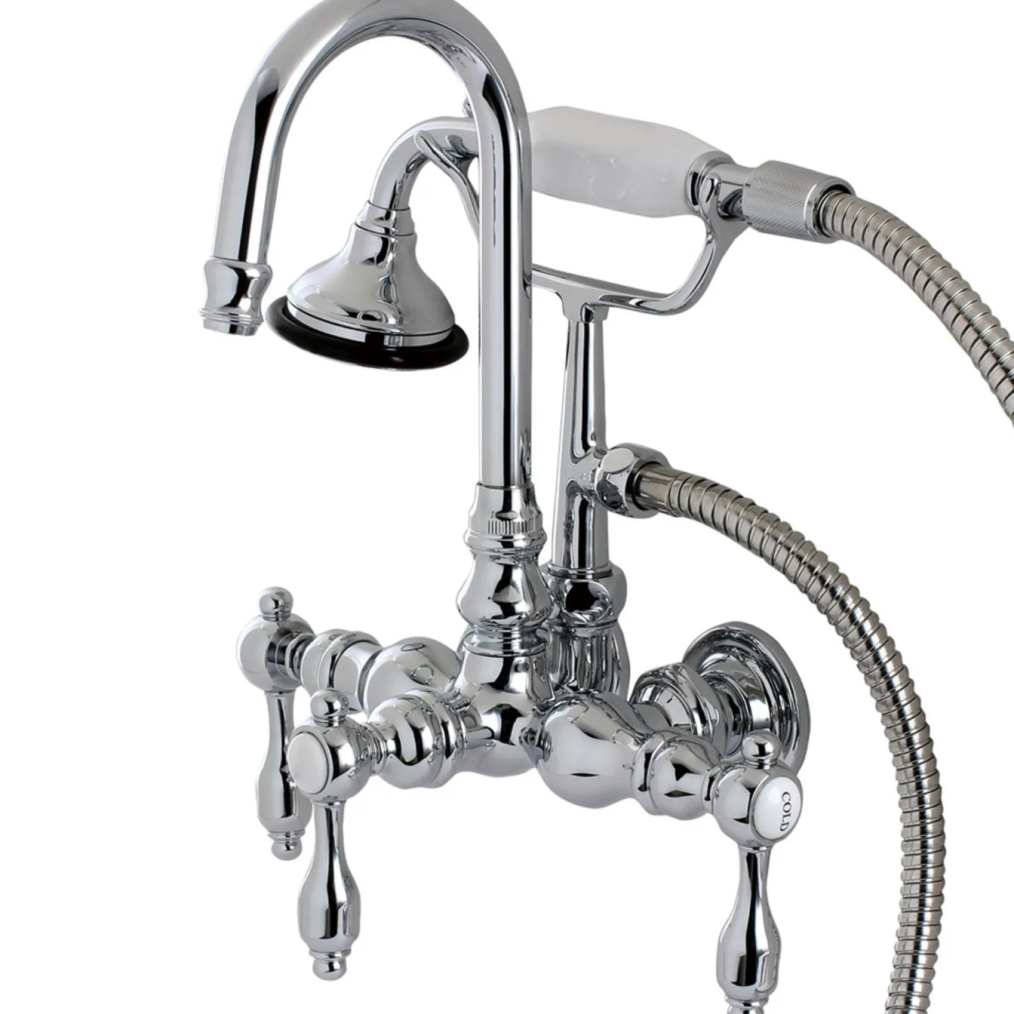 Kingston Brass Aqua Eden Tudor Wall Mount Clawfoot Tub Faucet