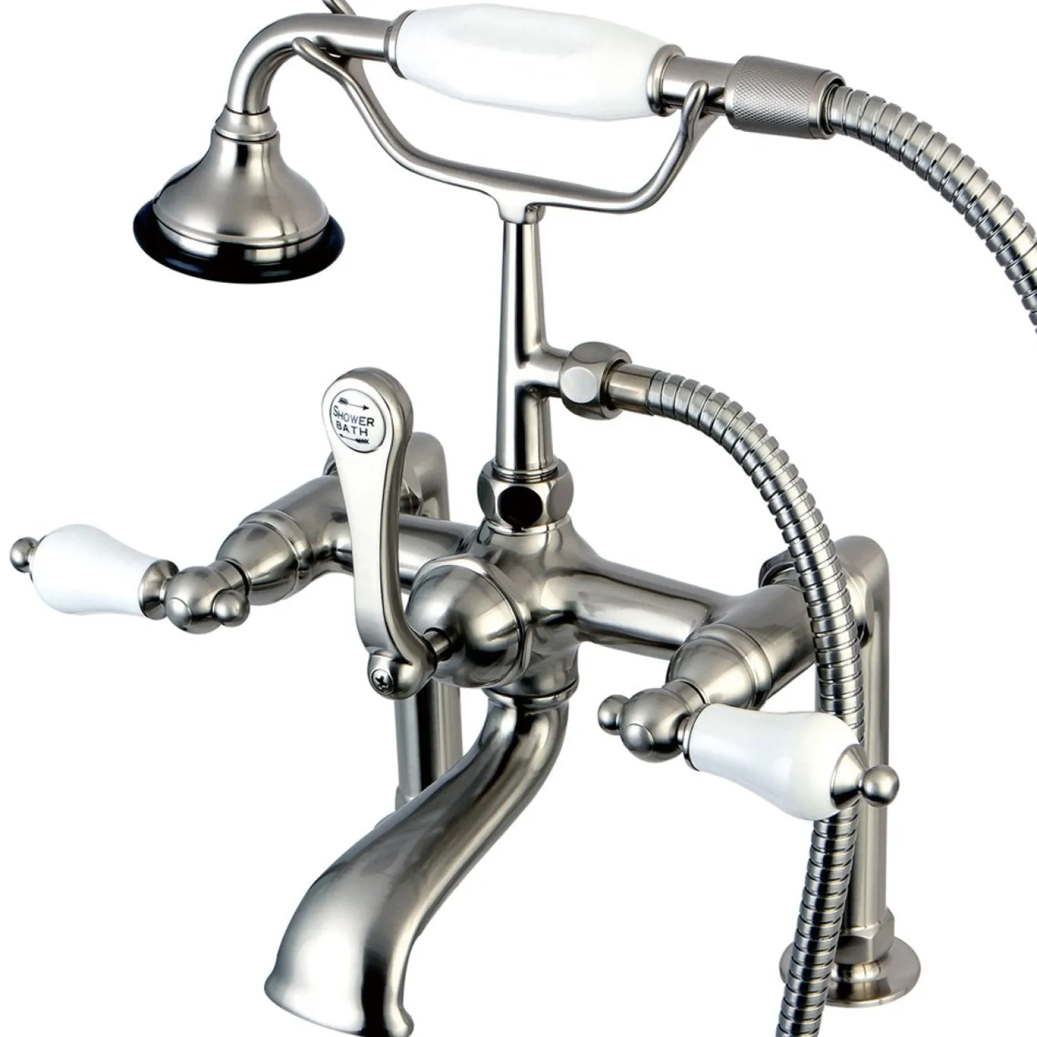 Kingston Brass Aqua Eden Vintage Deck Mount Clawfoot Tub Faucet