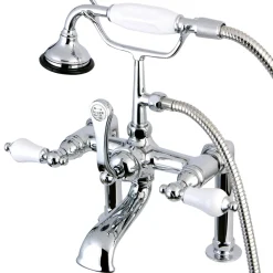 Kingston Brass Aqua Eden Vintage Deck Mount Clawfoot Tub Faucet