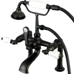 Kingston Brass Aqua Eden Vintage Deck Mount Clawfoot Tub Faucet