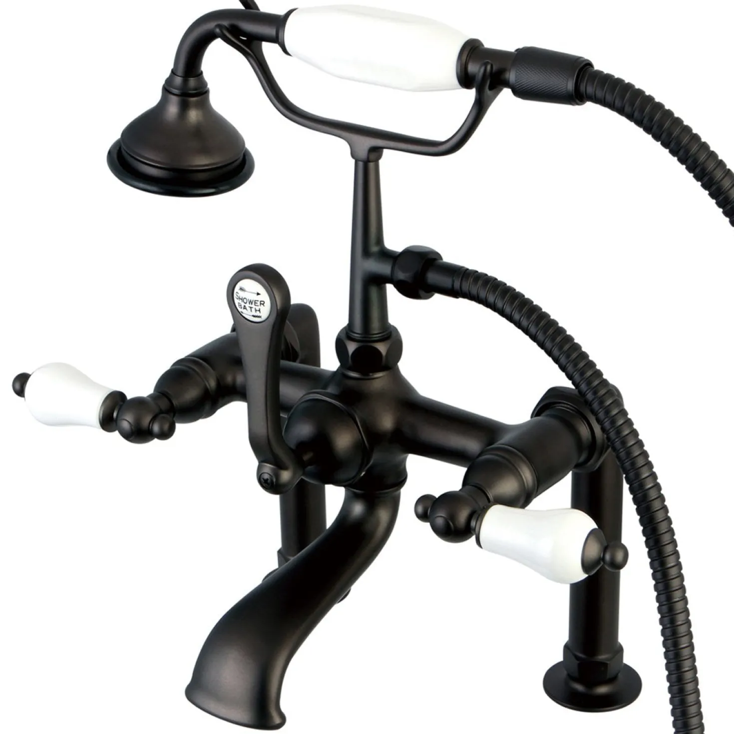 Kingston Brass Aqua Eden Vintage Deck Mount Clawfoot Tub Faucet