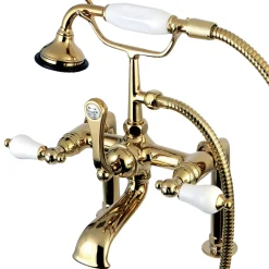 Kingston Brass Aqua Eden Vintage Deck Mount Clawfoot Tub Faucet