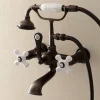 Kingston Brass Aqua Vintage 7-Inch Wall Mount Tub Faucet with Hand Shower