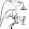 Kingston Brass Aqua Vintage 7-Inch Tub Faucet with Hand Shower in Polished Chrome