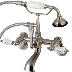 Kingston Brass Aqua Vintage Two-Handle Wall Mount Tub Faucet
