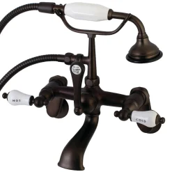 Kingston Brass Aqua Vintage Two-Handle Wall Mount Tub Faucet