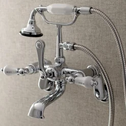 Kingston Brass Aqua Vintage Two-Handle Wall Mount Tub Faucet