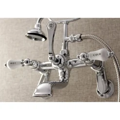 Kingston Brass Aqua Vintage Two-Handle Wall Mount Tub Faucet