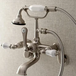 Kingston Brass Aqua Vintage Two-Handle Wall Mount Tub Faucet
