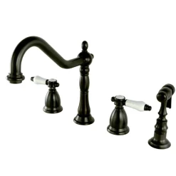 Kingston Brass Bel-Air Deck Mount Widespread Kitchen Faucet
